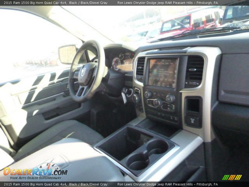 2015 Ram 1500 Big Horn Quad Cab 4x4 Black / Black/Diesel Gray Photo #11