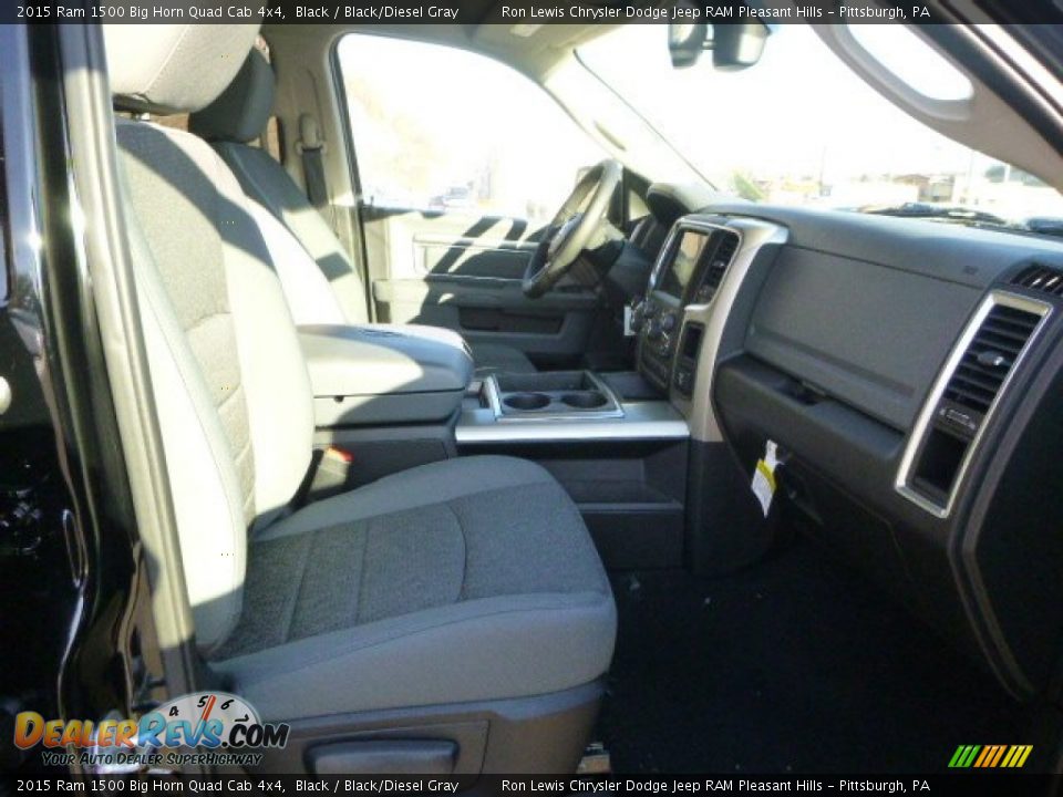 2015 Ram 1500 Big Horn Quad Cab 4x4 Black / Black/Diesel Gray Photo #12