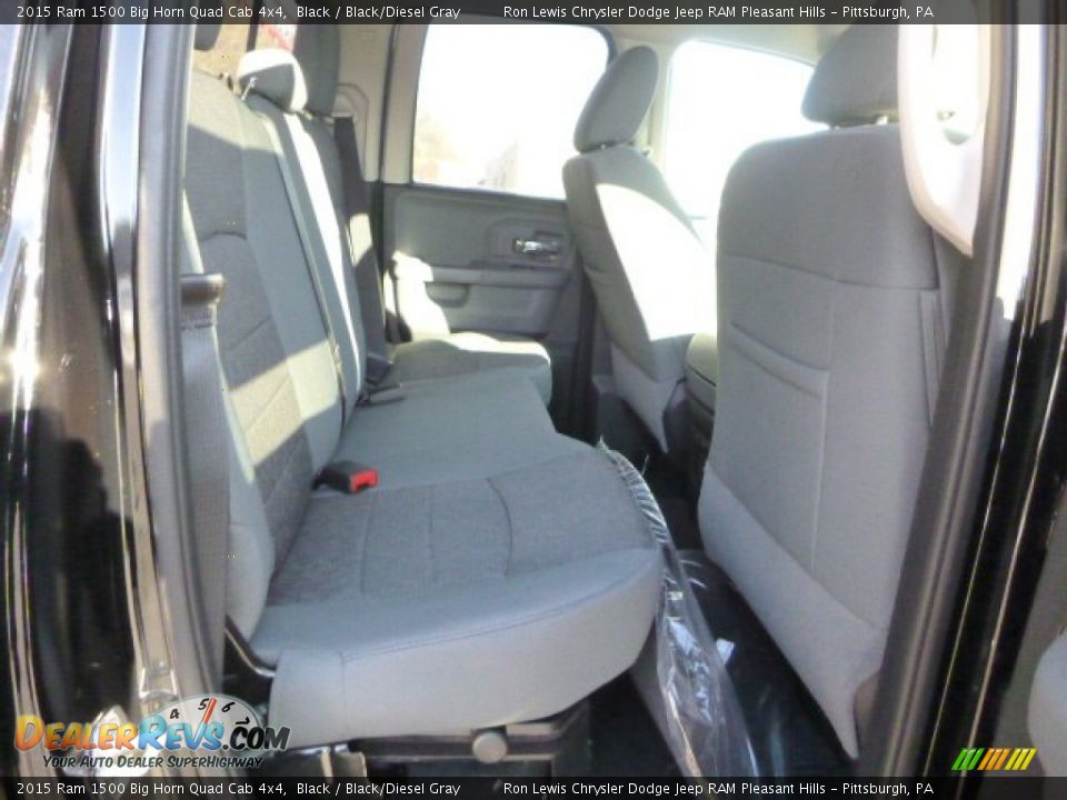 2015 Ram 1500 Big Horn Quad Cab 4x4 Black / Black/Diesel Gray Photo #13