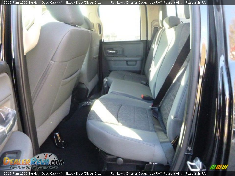 2015 Ram 1500 Big Horn Quad Cab 4x4 Black / Black/Diesel Gray Photo #14