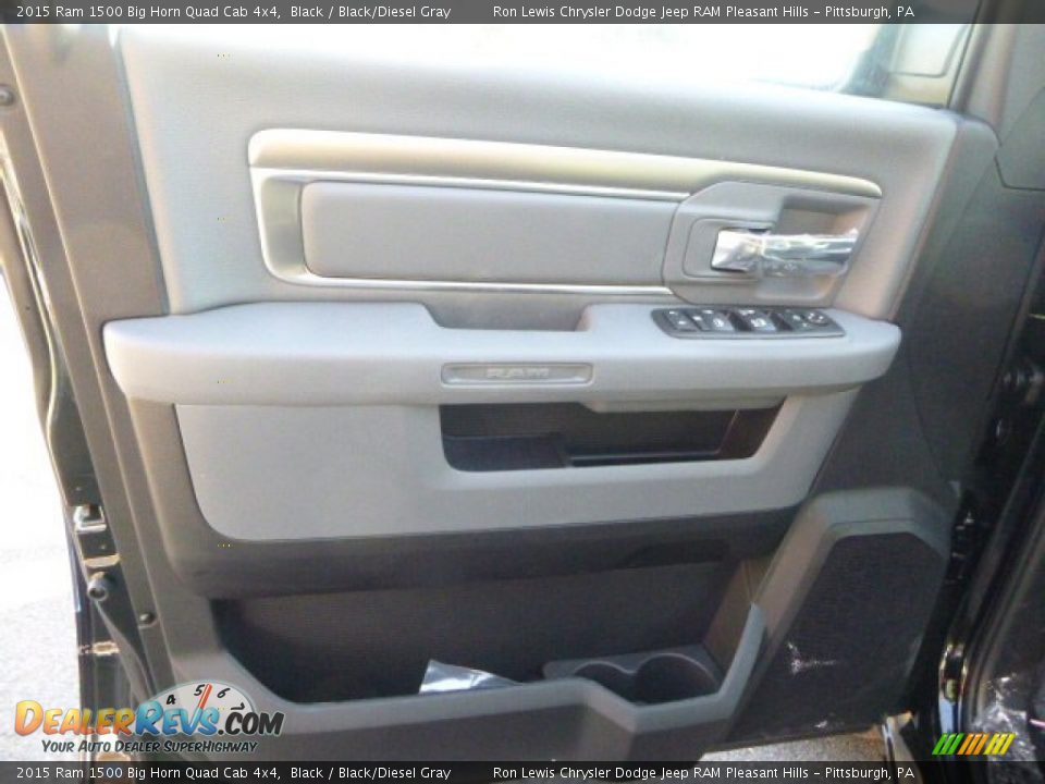 2015 Ram 1500 Big Horn Quad Cab 4x4 Black / Black/Diesel Gray Photo #16