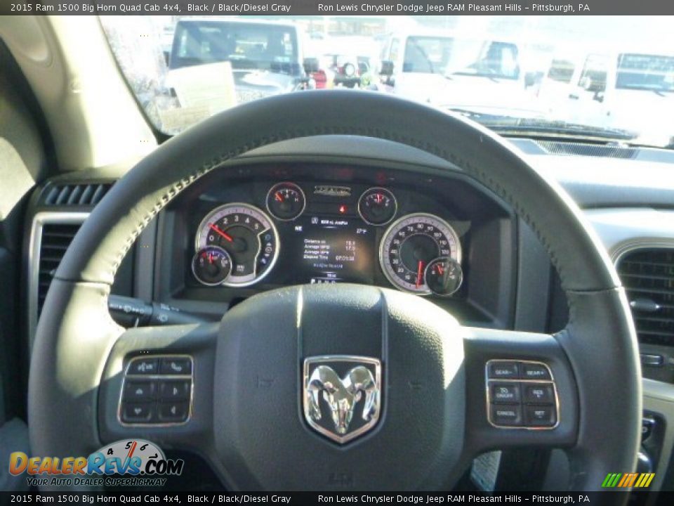 2015 Ram 1500 Big Horn Quad Cab 4x4 Black / Black/Diesel Gray Photo #18