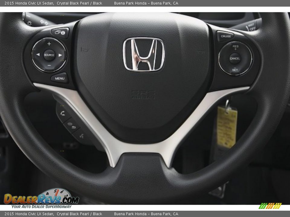 2015 Honda Civic LX Sedan Crystal Black Pearl / Black Photo #11
