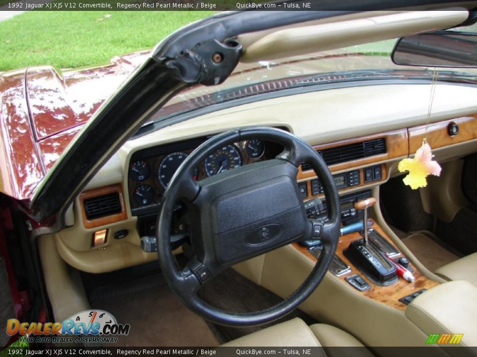 1992 Jaguar XJ XJS V12 Convertible Regency Red Pearl Metallic / Beige Photo #4
