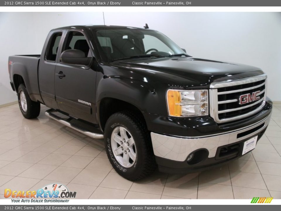 2012 GMC Sierra 1500 SLE Extended Cab 4x4 Onyx Black / Ebony Photo #1