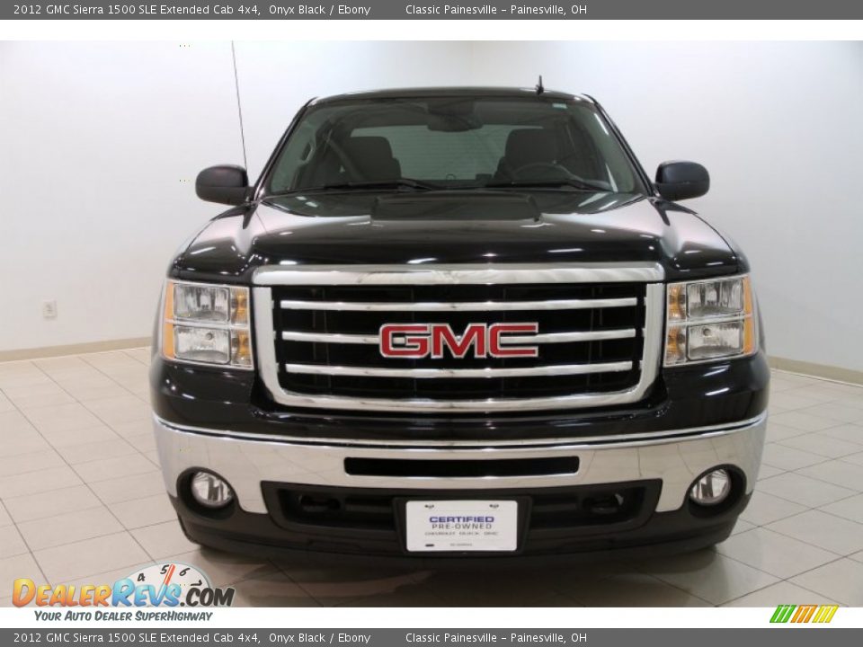 2012 GMC Sierra 1500 SLE Extended Cab 4x4 Onyx Black / Ebony Photo #2
