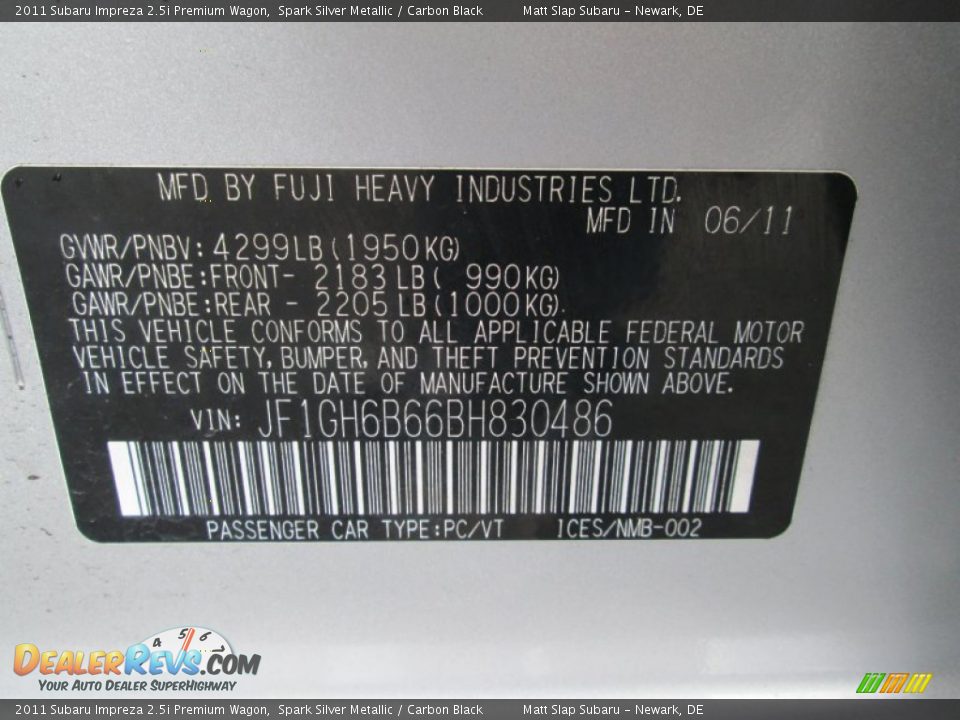 2011 Subaru Impreza 2.5i Premium Wagon Spark Silver Metallic / Carbon Black Photo #29