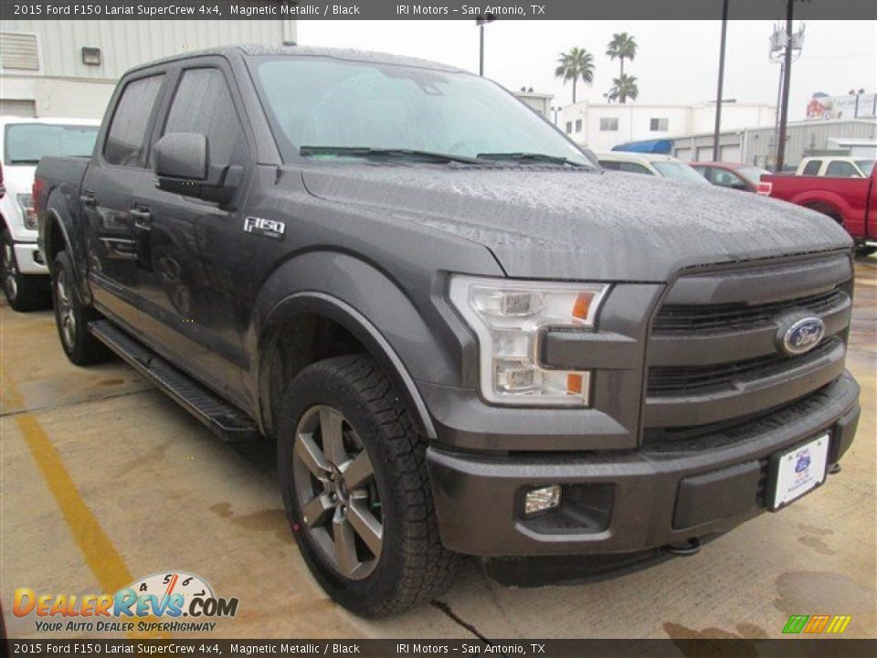 2015 Ford F150 Lariat SuperCrew 4x4 Magnetic Metallic / Black Photo #1