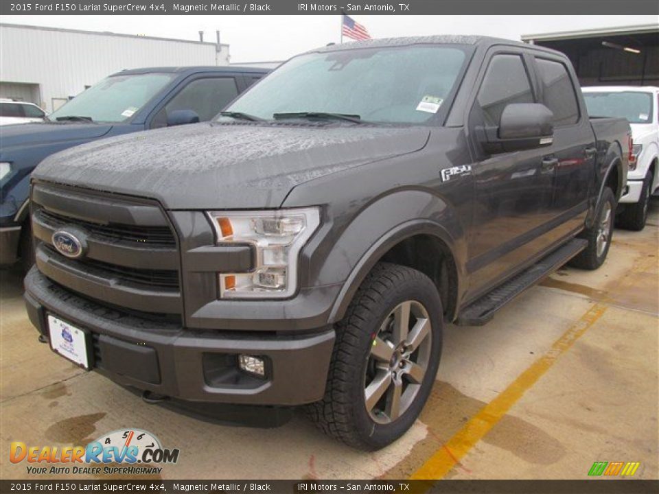 2015 Ford F150 Lariat SuperCrew 4x4 Magnetic Metallic / Black Photo #5