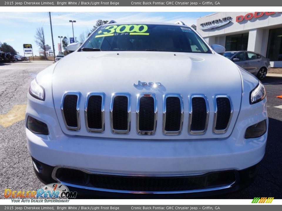 2015 Jeep Cherokee Limited Bright White / Black/Light Frost Beige Photo #2