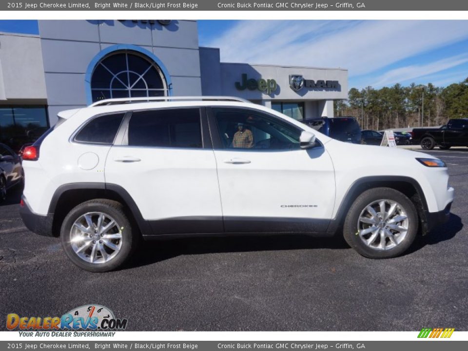 2015 Jeep Cherokee Limited Bright White / Black/Light Frost Beige Photo #8