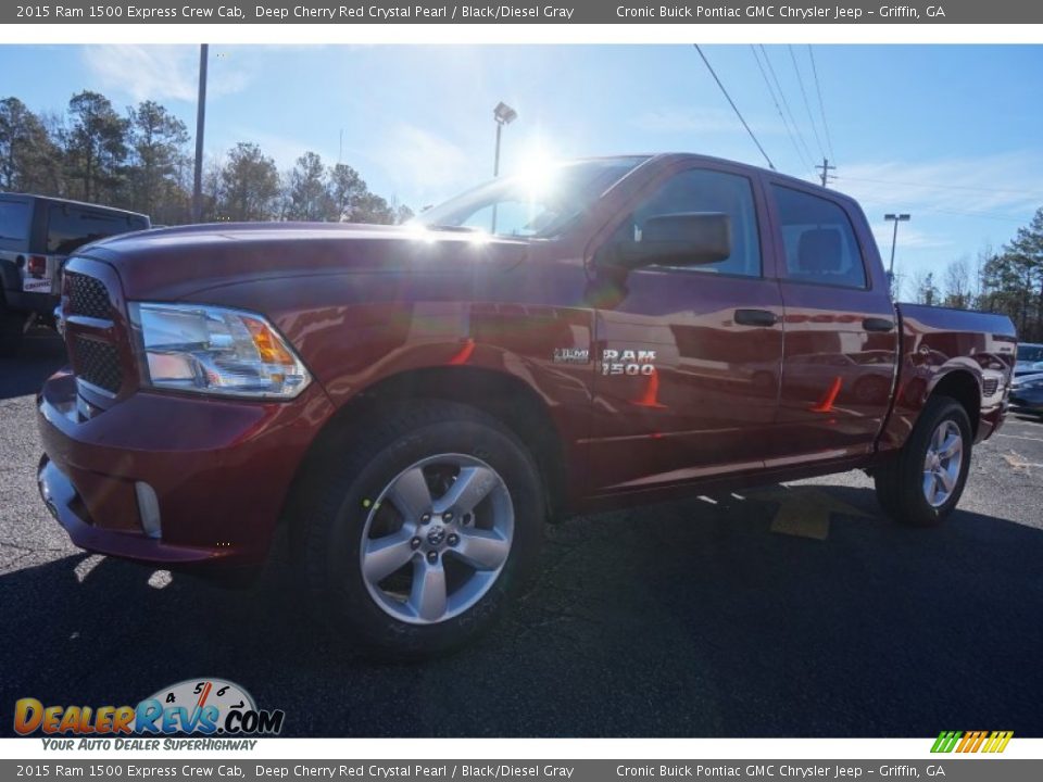 2015 Ram 1500 Express Crew Cab Deep Cherry Red Crystal Pearl / Black/Diesel Gray Photo #3