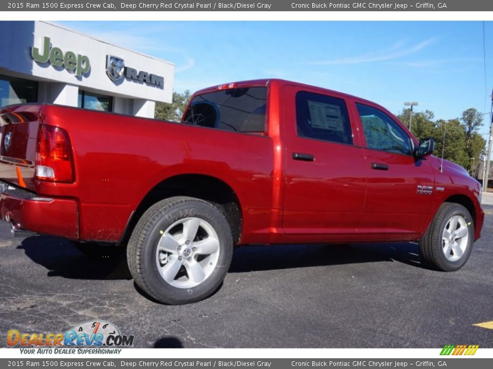 2015 Ram 1500 Express Crew Cab Deep Cherry Red Crystal Pearl / Black/Diesel Gray Photo #7