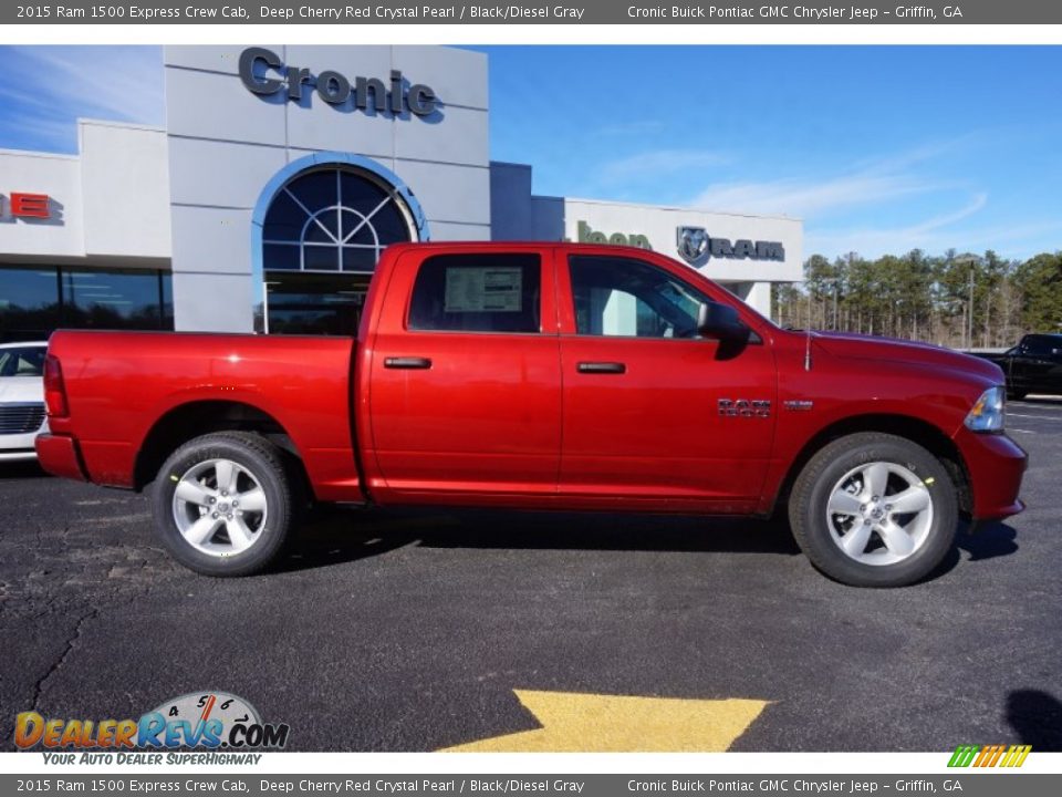 2015 Ram 1500 Express Crew Cab Deep Cherry Red Crystal Pearl / Black/Diesel Gray Photo #8