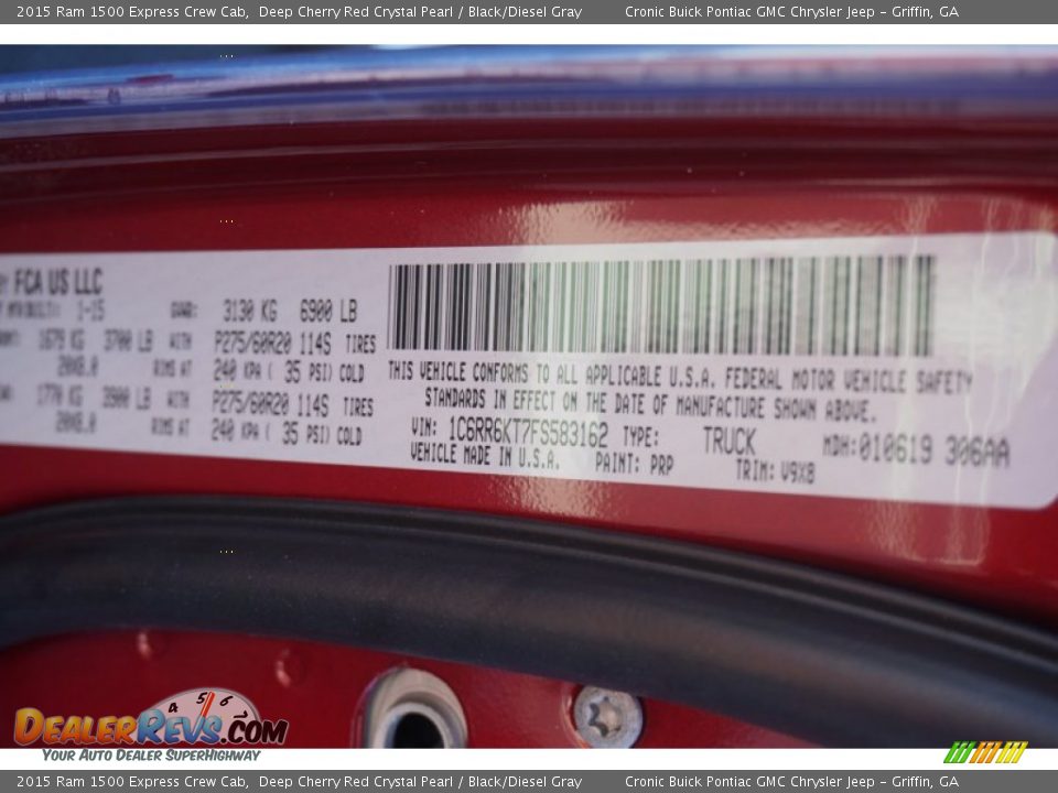 2015 Ram 1500 Express Crew Cab Deep Cherry Red Crystal Pearl / Black/Diesel Gray Photo #18