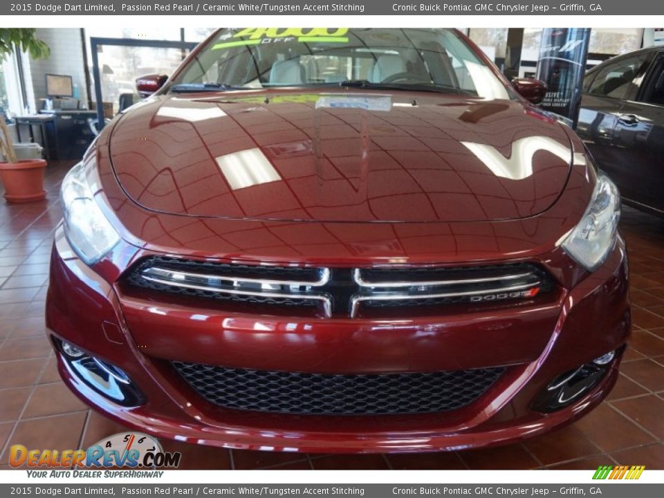 2015 Dodge Dart Limited Passion Red Pearl / Ceramic White/Tungsten Accent Stitching Photo #2