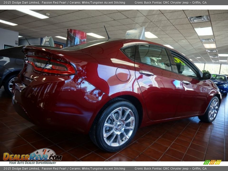 2015 Dodge Dart Limited Passion Red Pearl / Ceramic White/Tungsten Accent Stitching Photo #5