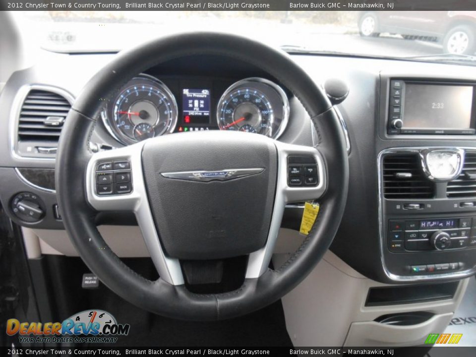 2012 Chrysler Town & Country Touring Brilliant Black Crystal Pearl / Black/Light Graystone Photo #16