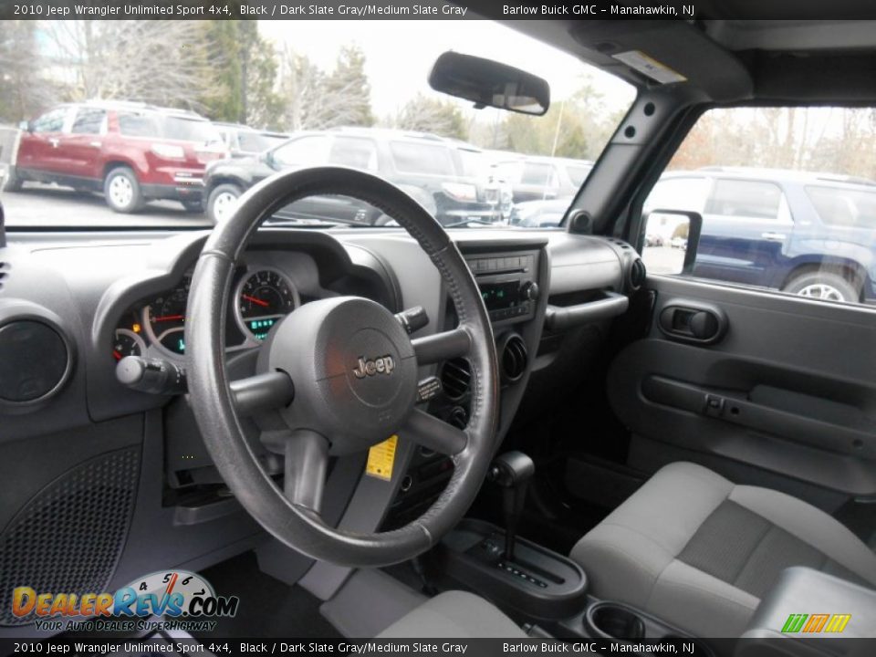 2010 Jeep Wrangler Unlimited Sport 4x4 Black / Dark Slate Gray/Medium Slate Gray Photo #10