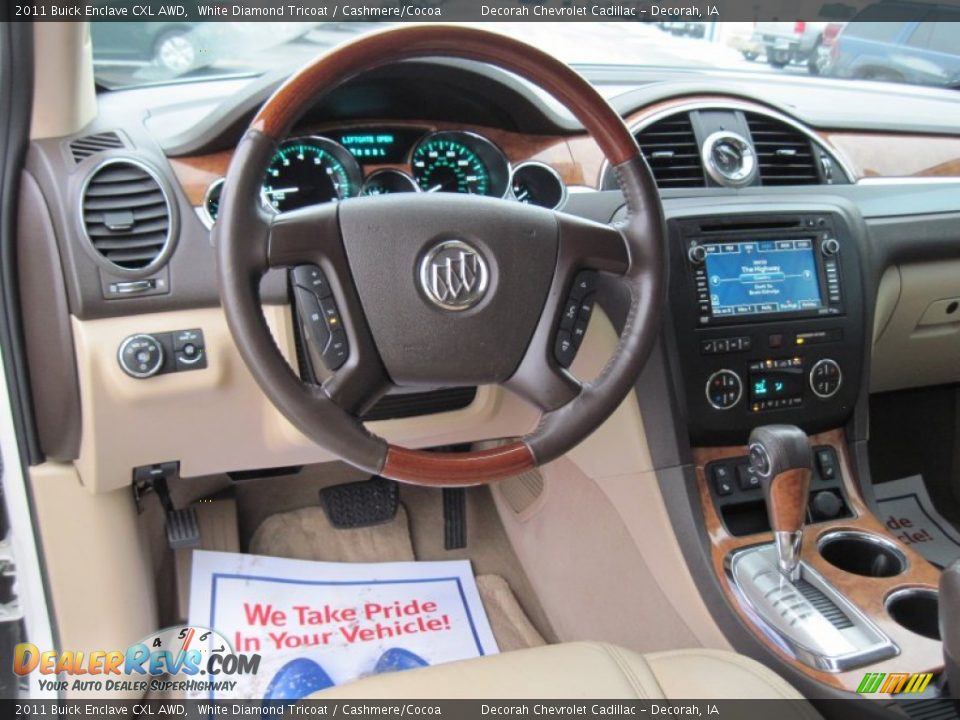 2011 Buick Enclave CXL AWD White Diamond Tricoat / Cashmere/Cocoa Photo #19