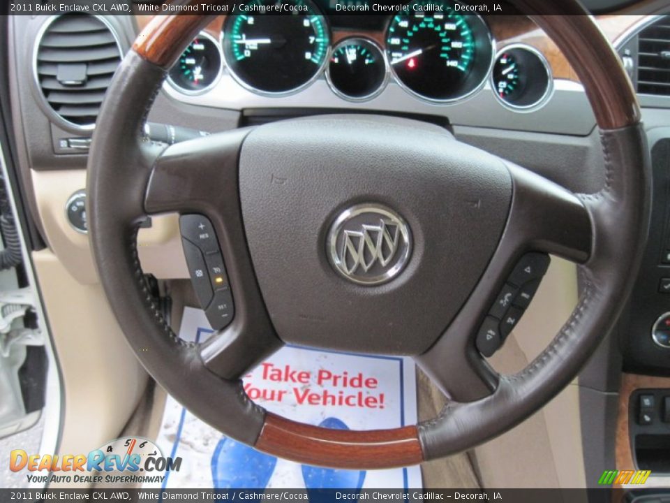2011 Buick Enclave CXL AWD White Diamond Tricoat / Cashmere/Cocoa Photo #23
