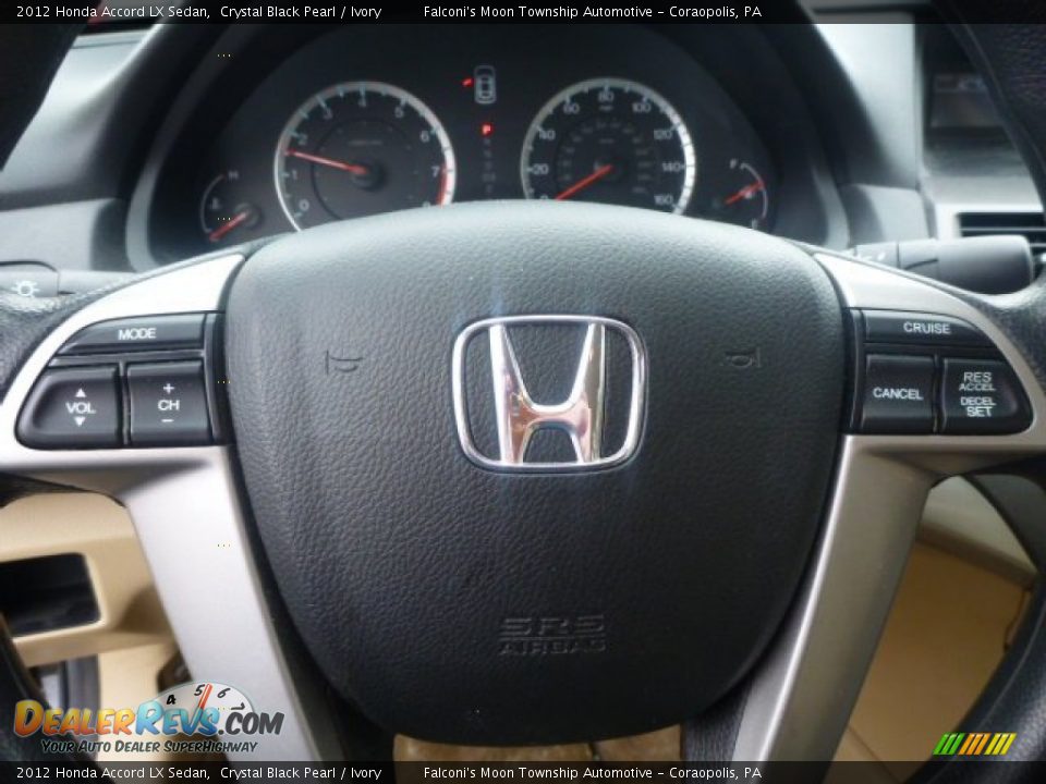 2012 Honda Accord LX Sedan Crystal Black Pearl / Ivory Photo #2