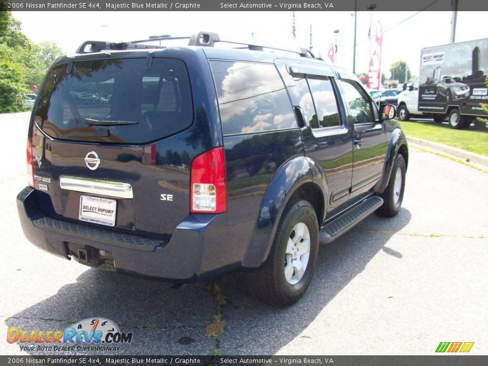2006 Nissan Pathfinder SE 4x4 Majestic Blue Metallic / Graphite Photo #9