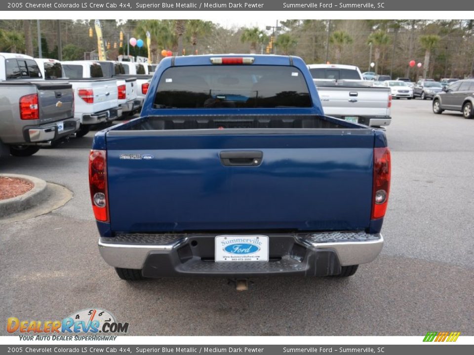 2005 Chevrolet Colorado LS Crew Cab 4x4 Superior Blue Metallic / Medium Dark Pewter Photo #4