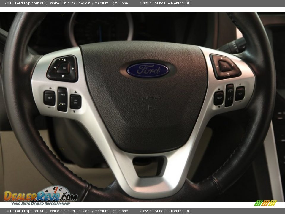 2013 Ford Explorer XLT White Platinum Tri-Coat / Medium Light Stone Photo #6