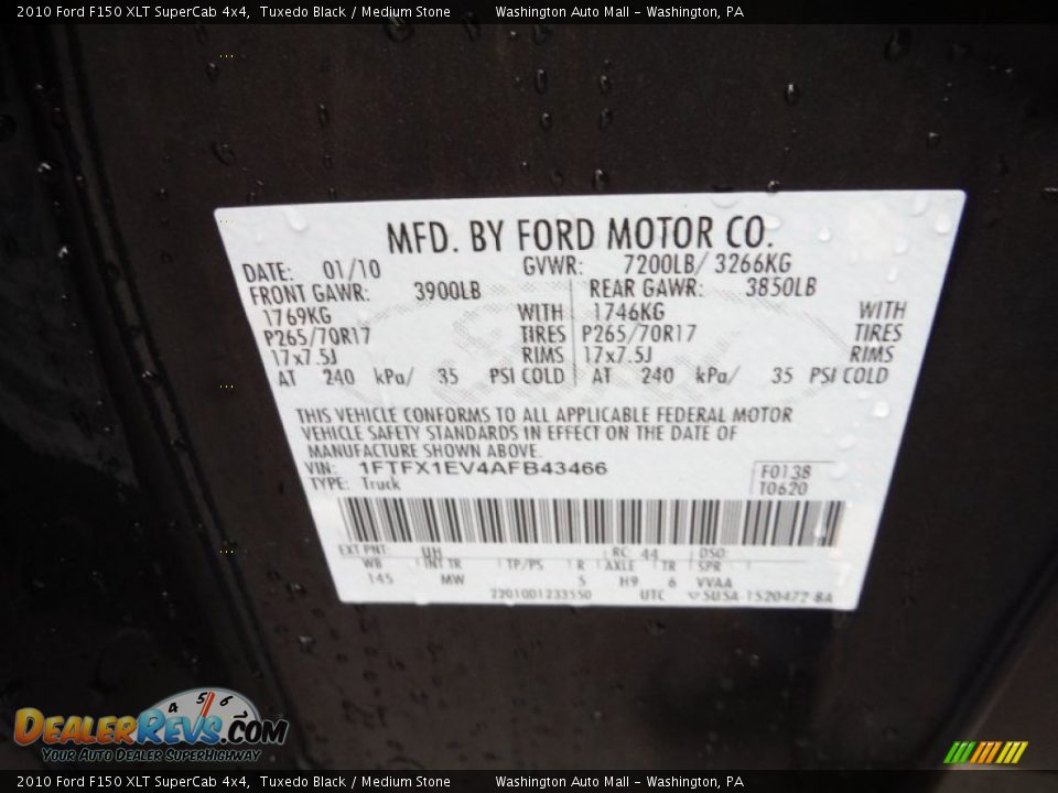 2010 Ford F150 XLT SuperCab 4x4 Tuxedo Black / Medium Stone Photo #19
