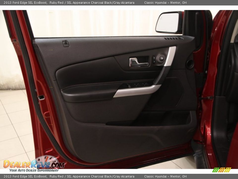 2013 Ford Edge SEL EcoBoost Ruby Red / SEL Appearance Charcoal Black/Gray Alcantara Photo #4