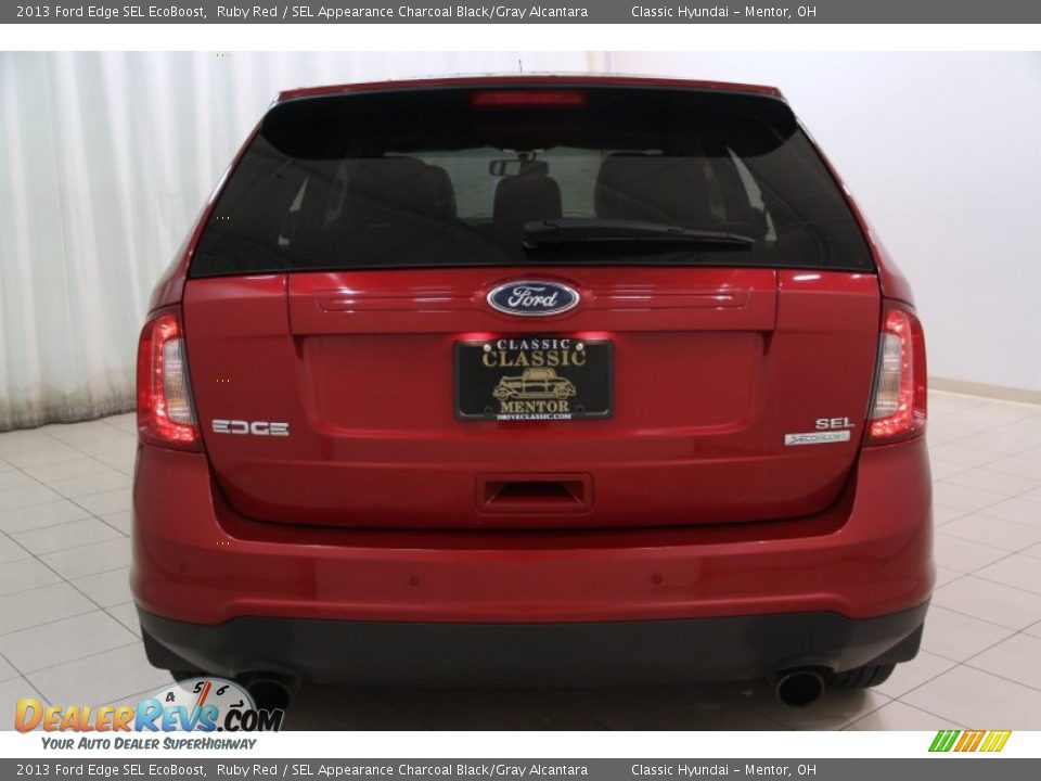 2013 Ford Edge SEL EcoBoost Ruby Red / SEL Appearance Charcoal Black/Gray Alcantara Photo #22