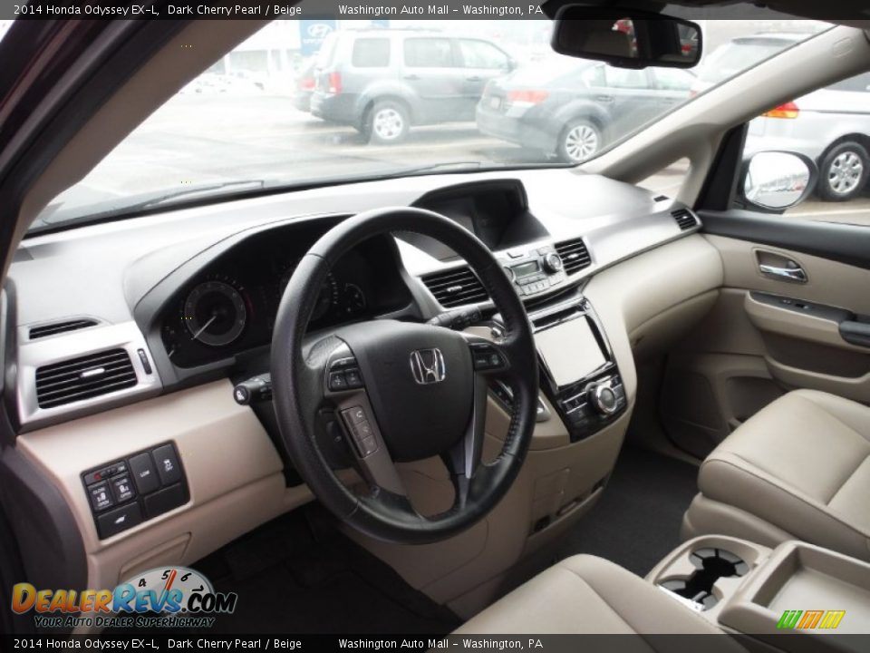 2014 Honda Odyssey EX-L Dark Cherry Pearl / Beige Photo #11