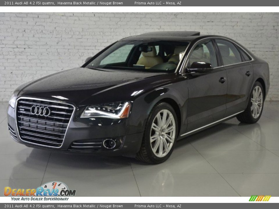 2011 Audi A8 4.2 FSI quattro Havanna Black Metallic / Nougat Brown Photo #3