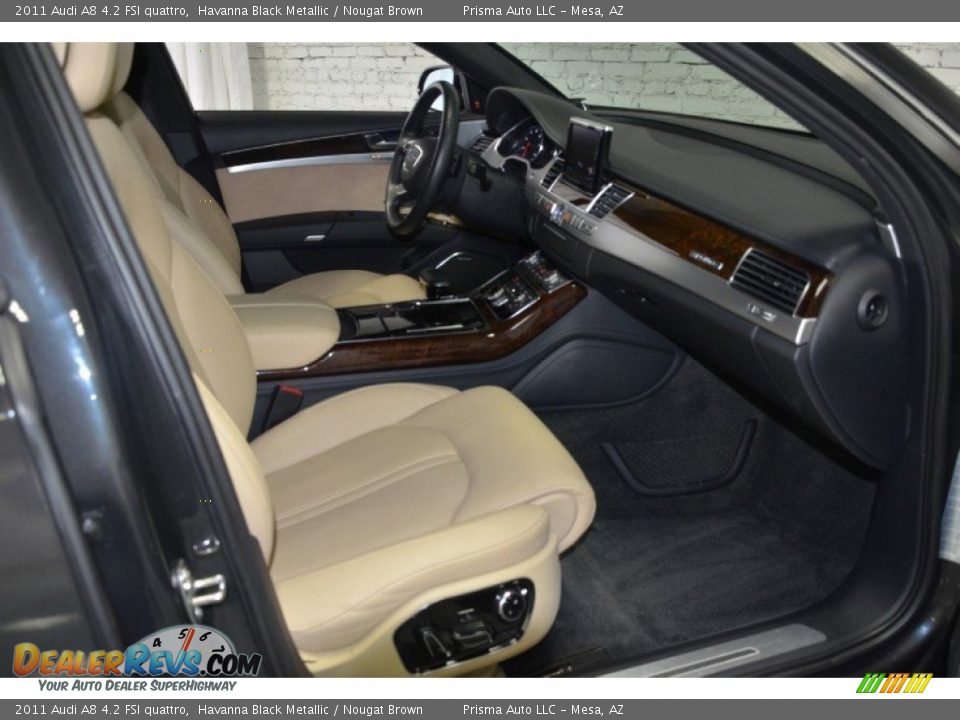 2011 Audi A8 4.2 FSI quattro Havanna Black Metallic / Nougat Brown Photo #6