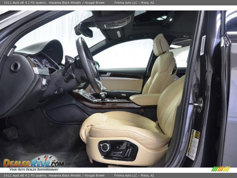 2011 Audi A8 4.2 FSI quattro Havanna Black Metallic / Nougat Brown Photo #10