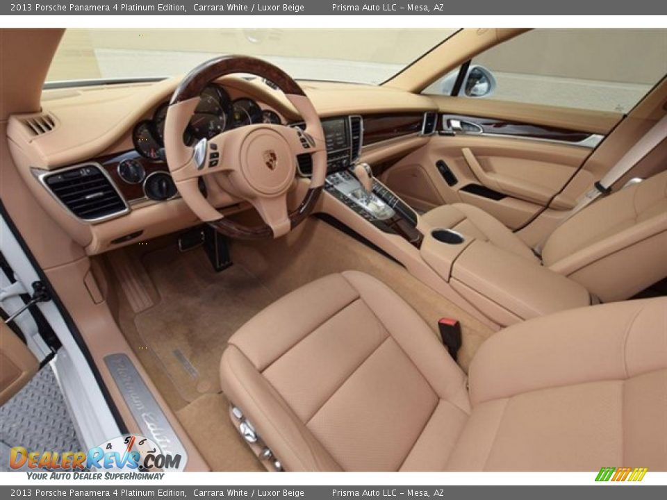 Luxor Beige Interior - 2013 Porsche Panamera 4 Platinum Edition Photo #7