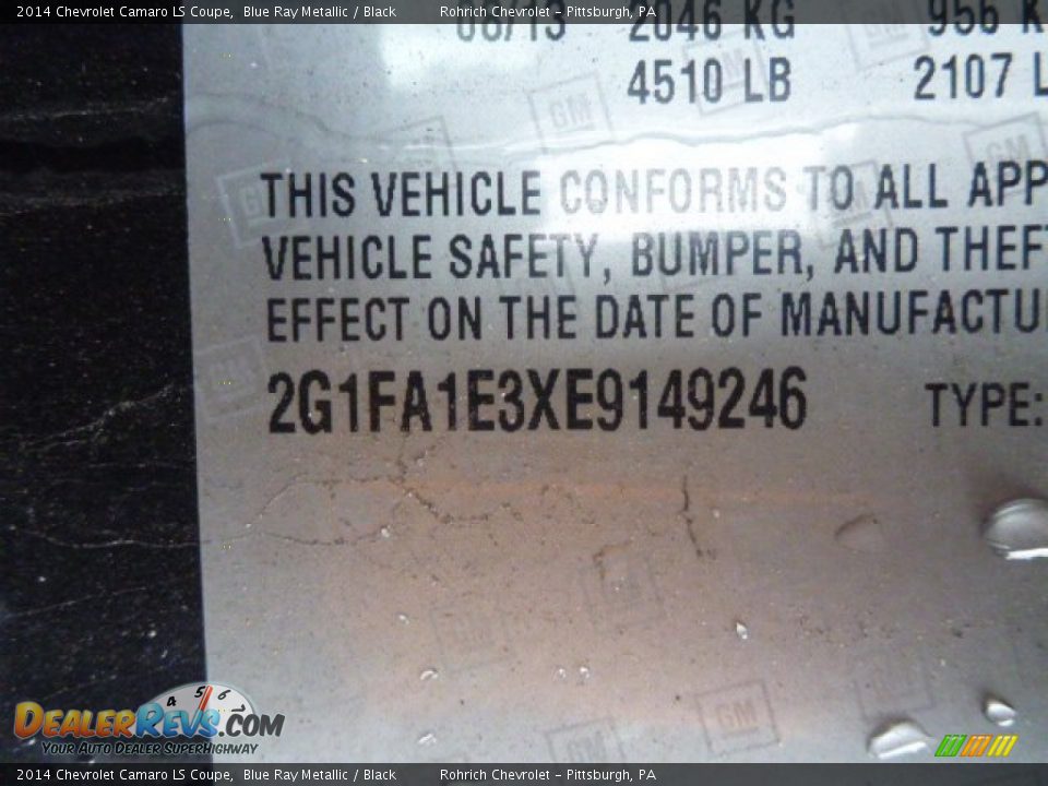 2014 Chevrolet Camaro LS Coupe Blue Ray Metallic / Black Photo #2