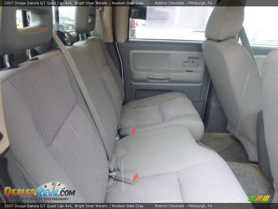 2007 Dodge Dakota SLT Quad Cab 4x4 Bright Silver Metallic / Medium Slate Gray Photo #14