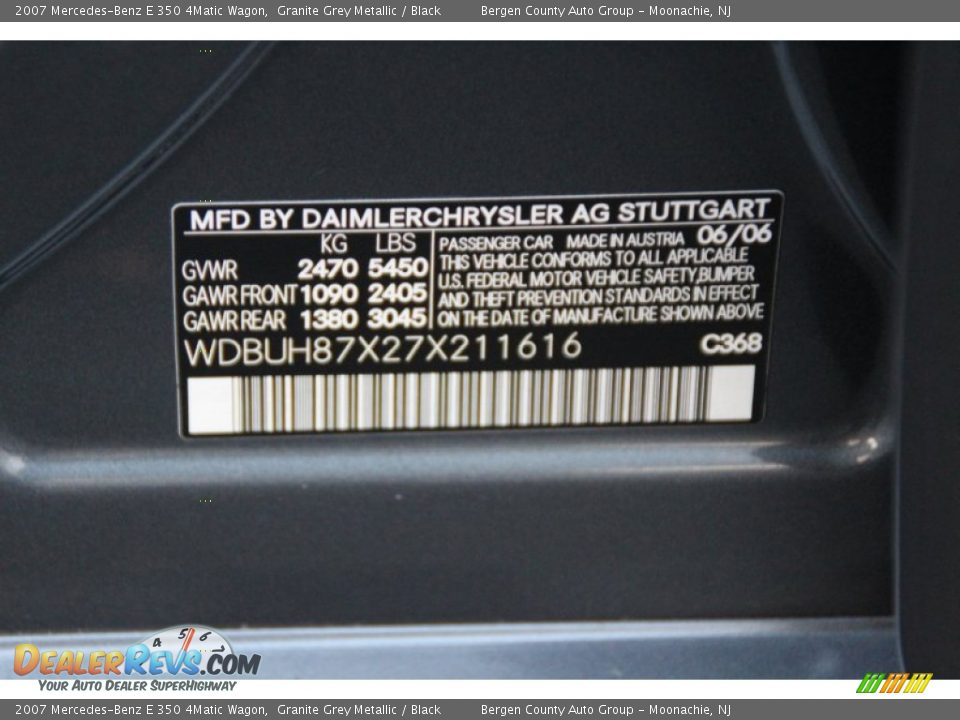 2007 Mercedes-Benz E 350 4Matic Wagon Granite Grey Metallic / Black Photo #35
