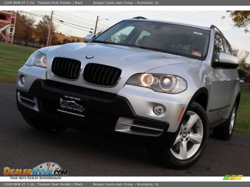 2008 BMW X5 3.0si Titanium Silver Metallic / Black Photo #1