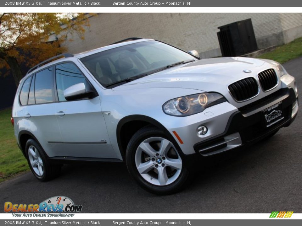 2008 BMW X5 3.0si Titanium Silver Metallic / Black Photo #2