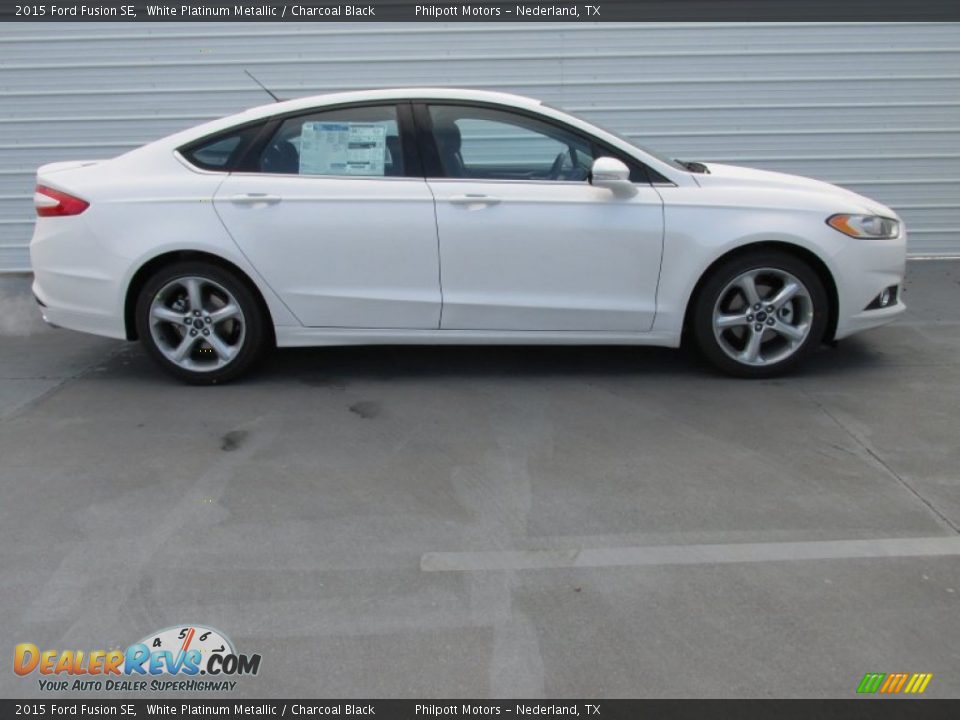 2015 Ford Fusion SE White Platinum Metallic / Charcoal Black Photo #3