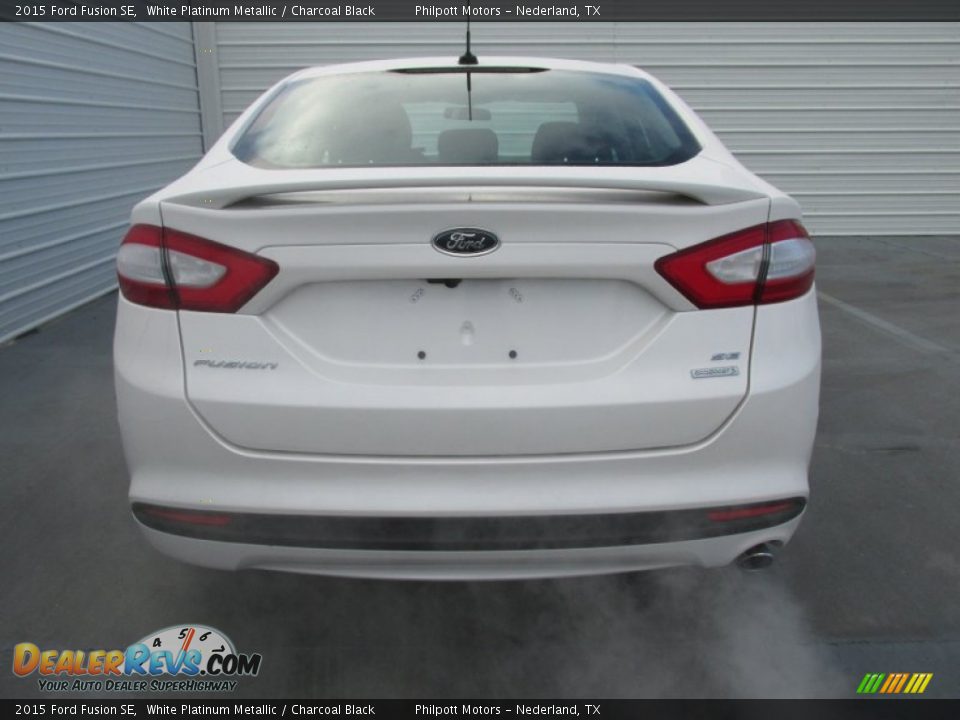 2015 Ford Fusion SE White Platinum Metallic / Charcoal Black Photo #5