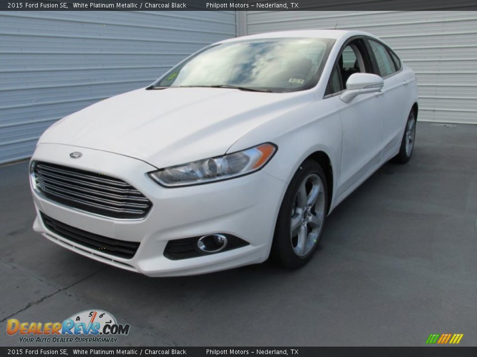 2015 Ford Fusion SE White Platinum Metallic / Charcoal Black Photo #7