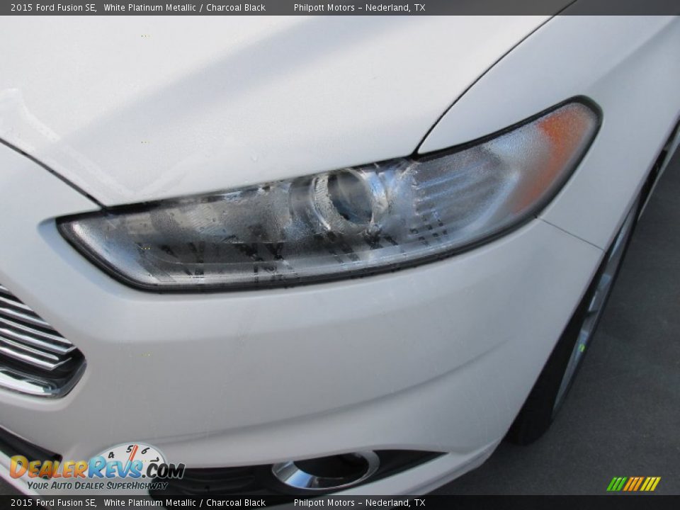 2015 Ford Fusion SE White Platinum Metallic / Charcoal Black Photo #9