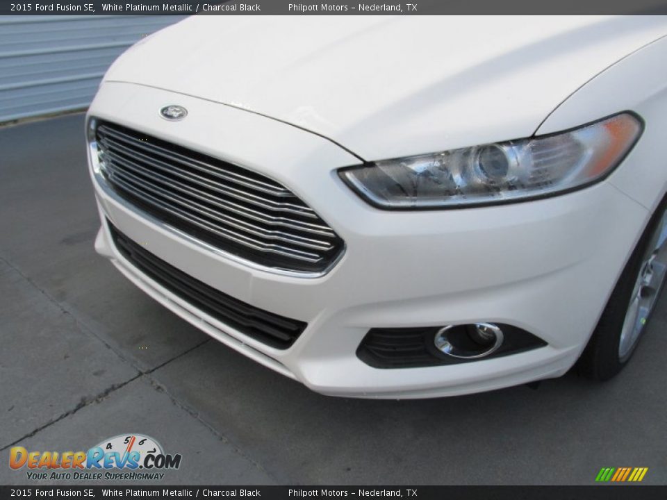 2015 Ford Fusion SE White Platinum Metallic / Charcoal Black Photo #10