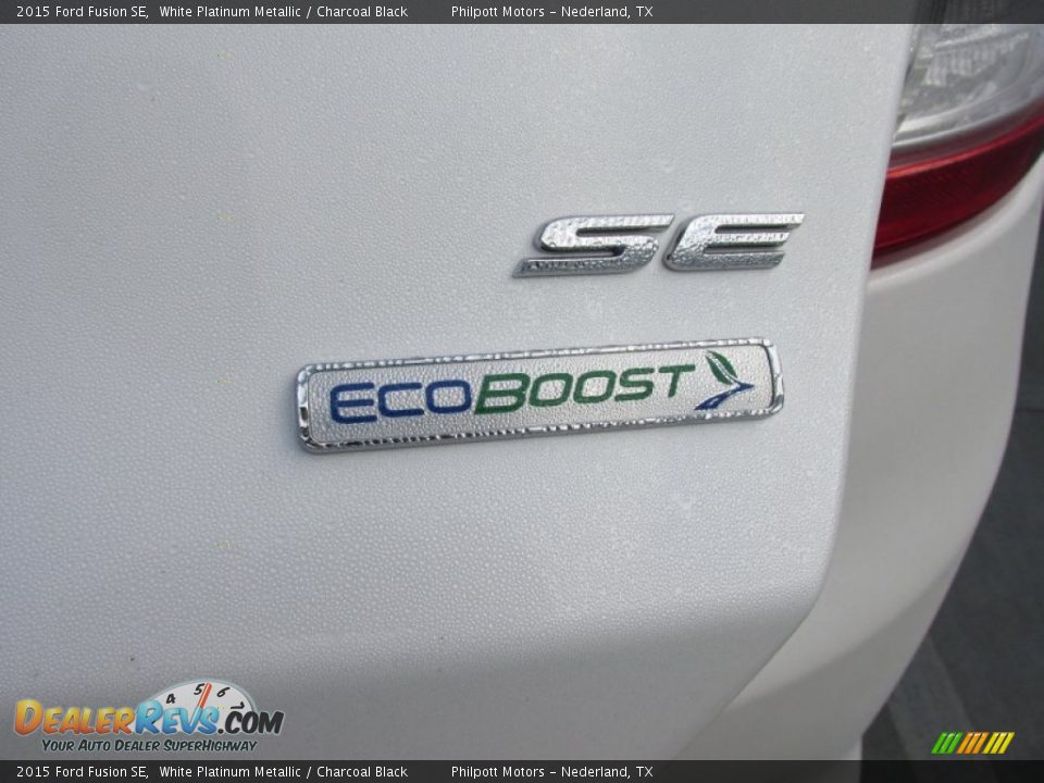 2015 Ford Fusion SE White Platinum Metallic / Charcoal Black Photo #15