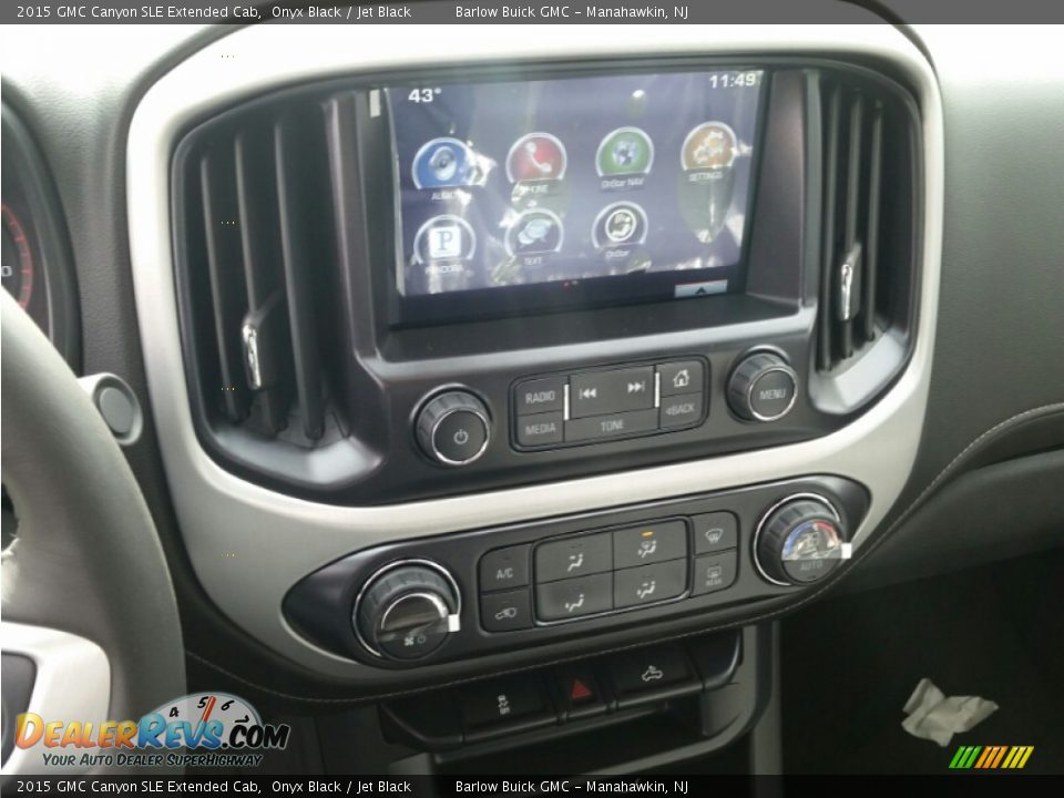 2015 GMC Canyon SLE Extended Cab Onyx Black / Jet Black Photo #10