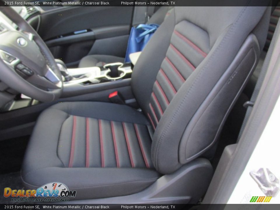 2015 Ford Fusion SE White Platinum Metallic / Charcoal Black Photo #23